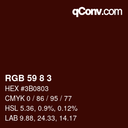 Color code: RGB 59 8 3 | qconv.com