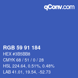 Color code: RGB 59 91 184 | qconv.com