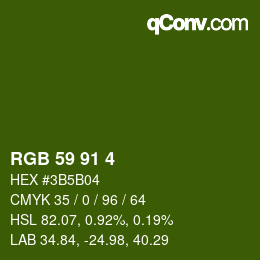 カラーコード: RGB 59 91 4 | qconv.com