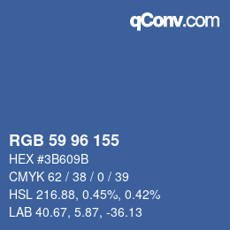Color code: RGB 59 96 155 | qconv.com