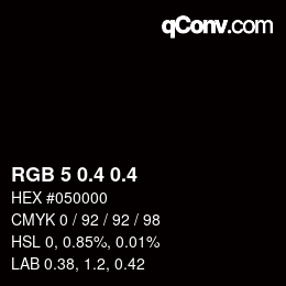 カラーコード: RGB 5 0.4 0.4 | qconv.com