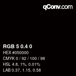 カラーコード: RGB 5 0.4 0 | qconv.com