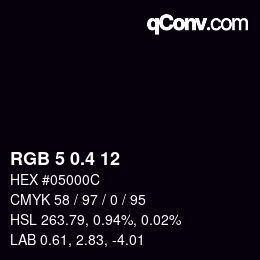 カラーコード: RGB 5 0.4 12 | qconv.com