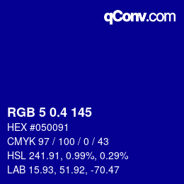 カラーコード: RGB 5 0.4 145 | qconv.com