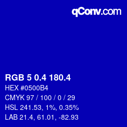 カラーコード: RGB 5 0.4 180.4 | qconv.com
