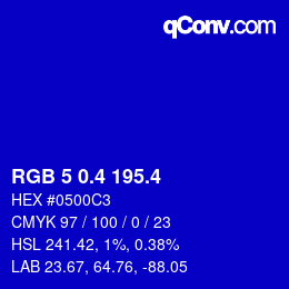 カラーコード: RGB 5 0.4 195.4 | qconv.com