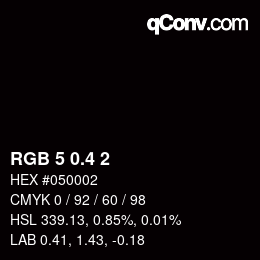 カラーコード: RGB 5 0.4 2 | qconv.com