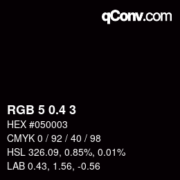 カラーコード: RGB 5 0.4 3 | qconv.com