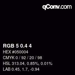 カラーコード: RGB 5 0.4 4 | qconv.com