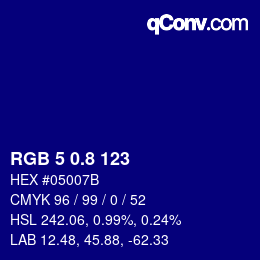 カラーコード: RGB 5 0.8 123 | qconv.com