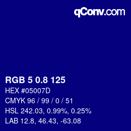 カラーコード: RGB 5 0.8 125 | qconv.com