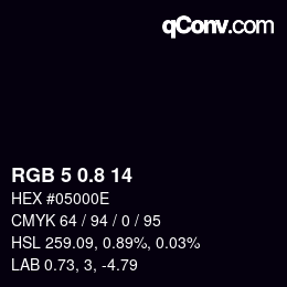 Color code: RGB 5 0.8 14 | qconv.com