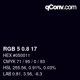 Color code: RGB 5 0.8 17 | qconv.com