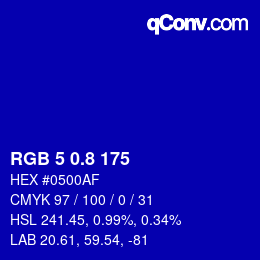 カラーコード: RGB 5 0.8 175 | qconv.com