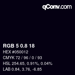 Color code: RGB 5 0.8 18 | qconv.com
