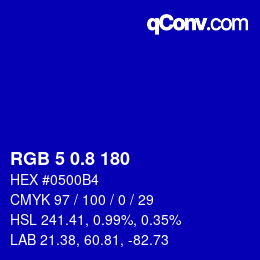 カラーコード: RGB 5 0.8 180 | qconv.com