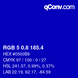 カラーコード: RGB 5 0.8 185.4 | qconv.com