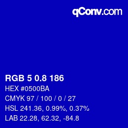 カラーコード: RGB 5 0.8 186 | qconv.com