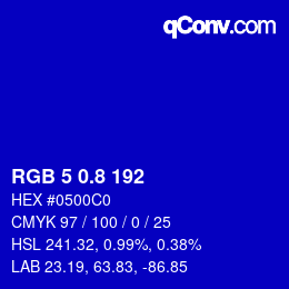 カラーコード: RGB 5 0.8 192 | qconv.com
