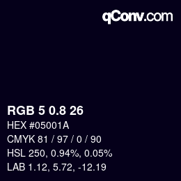 Color code: RGB 5 0.8 26 | qconv.com