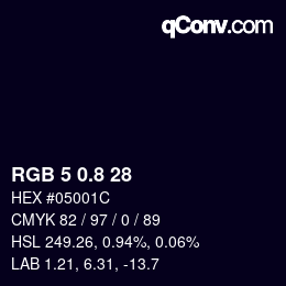 Color code: RGB 5 0.8 28 | qconv.com
