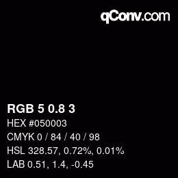 カラーコード: RGB 5 0.8 3 | qconv.com