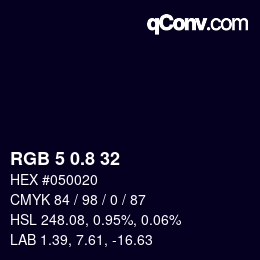 Color code: RGB 5 0.8 32 | qconv.com