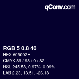 カラーコード: RGB 5 0.8 46 | qconv.com