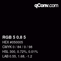 Color code: RGB 5 0.8 5 | qconv.com
