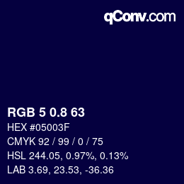 Color code: RGB 5 0.8 63 | qconv.com