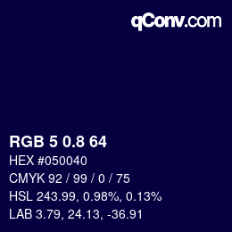 Color code: RGB 5 0.8 64 | qconv.com