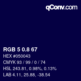 Color code: RGB 5 0.8 67 | qconv.com