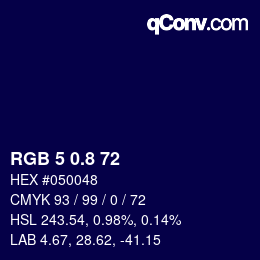 Color code: RGB 5 0.8 72 | qconv.com