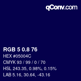 Color code: RGB 5 0.8 76 | qconv.com