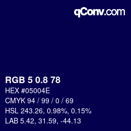 Color code: RGB 5 0.8 78 | qconv.com