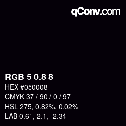 Color code: RGB 5 0.8 8 | qconv.com