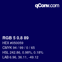 カラーコード: RGB 5 0.8 89 | qconv.com
