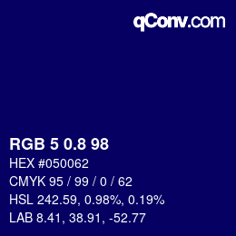 Color code: RGB 5 0.8 98 | qconv.com