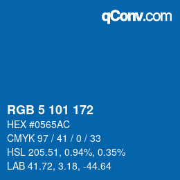 Color code: RGB 5 101 172 | qconv.com