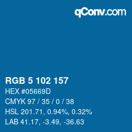 Color code: RGB 5 102 157 | qconv.com