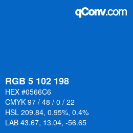 Código de color: RGB 5 102 198 | qconv.com