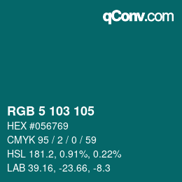 カラーコード: RGB 5 103 105 | qconv.com