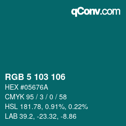 カラーコード: RGB 5 103 106 | qconv.com