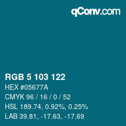 Color code: RGB 5 103 122 | qconv.com