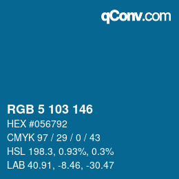 カラーコード: RGB 5 103 146 | qconv.com
