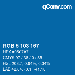 カラーコード: RGB 5 103 167 | qconv.com