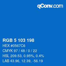 カラーコード: RGB 5 103 198 | qconv.com
