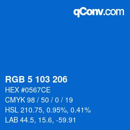 Color code: RGB 5 103 206 | qconv.com