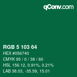 Color code: RGB 5 103 64 | qconv.com
