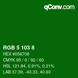 Código de color: RGB 5 103 8 | qconv.com